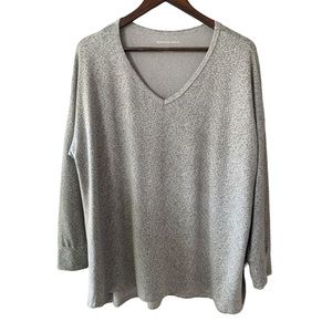 AMERICAN EAGLE OUTFITTERS V Neck Sweater‎ | Gray Cheetah | Size  Large